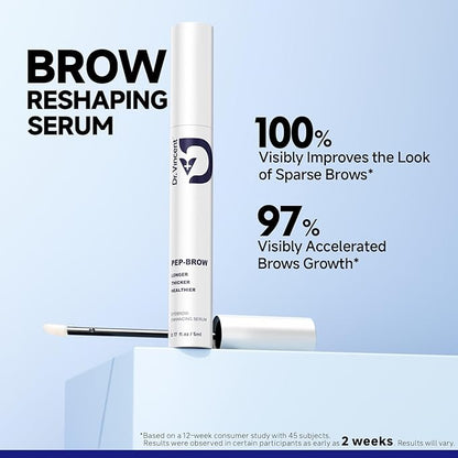 Eyebrow Growth Serum with Biotin Peptides, 2.3× Absorption Advanced Formula for Naturally Fuller, Thicker, Stronger Brows, Vegan Cruelty-Free, 0.17 Fl Oz (5mL)