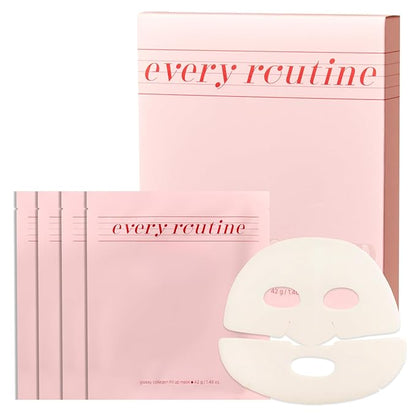 Glossy Collagen Fill Up Mask, Hydrating Hydrogel Face Mask, Firming, Elasticity, Radiance, Anti-Aging Skincare, Korean Beauty, Self Care Gift for Women | 1.48oz (42g) x 4ea