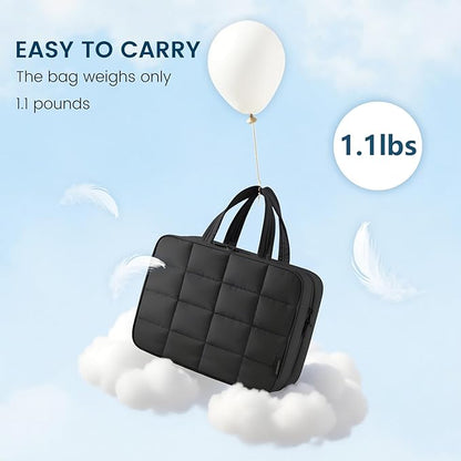 Inmorven Travel Hanging Toiletry Bag for Women, Makeup Cosmetic Bag with Jewelry Organizer, Waterproof DoppKit Set for Girls Large Capacity, Carry-on Travel Accessories Essentials - Black