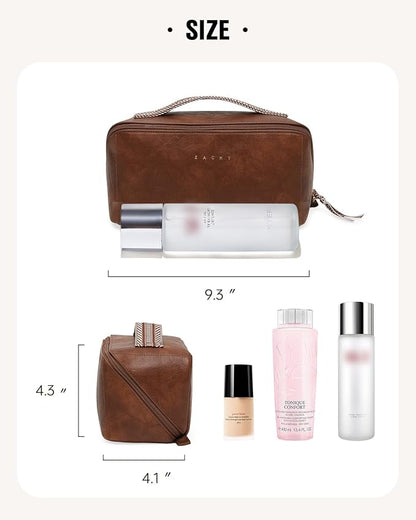EACHY Travel Makeup Bag,Large Capacity Cosmetic Bags for Women,Waterproof Portable Pouch Open Flat Toiletry Bag Pattern Makeup Bag