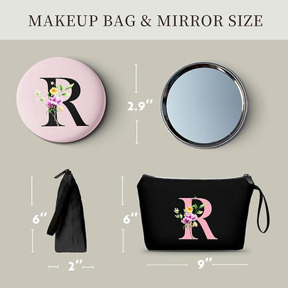SEAMOON Bridesmaid Proposal Bridal Birthday Unique Gifts for Women Bride Friend Bestie Personalized Travel Make up Cosmetic Bag with Mirror Valentines Mothers Day Christmas Graduation R
