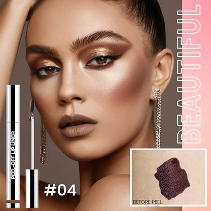 2Pcs Matte Liquid Lip Stain Peel Off Lip liner Tattoo, Matte Peel Off Lip Stain, Long Lasting Waterproof Lipstick Lip Gloss Stain, Transfer-proof for All Skin Types (0.24 fl oz-04#+05#)