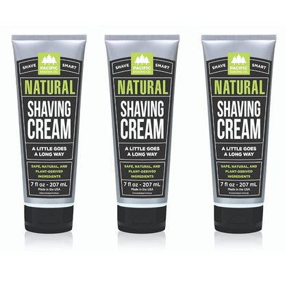 Pacific Shaving Company Natural Shaving Cream - Shea Butter + Vitamin E Shave Cream for Hydrated Sensitive Skin - Clean Formula for a Smooth, Anti-Redness + Irritation-Free Shave Cream (7 Oz, 3 Pack)