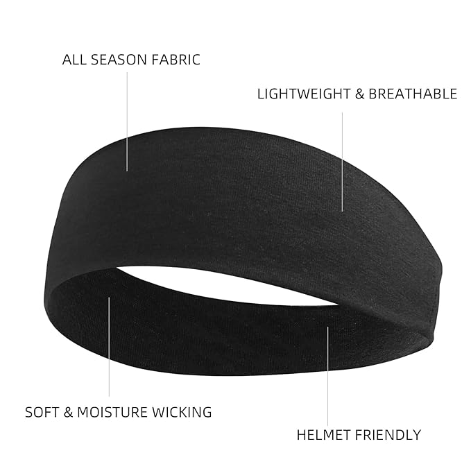 Huachi Headbands for Women Non Slip 16 Pack Elastic Sports Hair Bands for Women, Soft Cotton Cloth Headband for Workout Yoga Fashion Hair Accessories, Black White Gray Trendy Head Bands