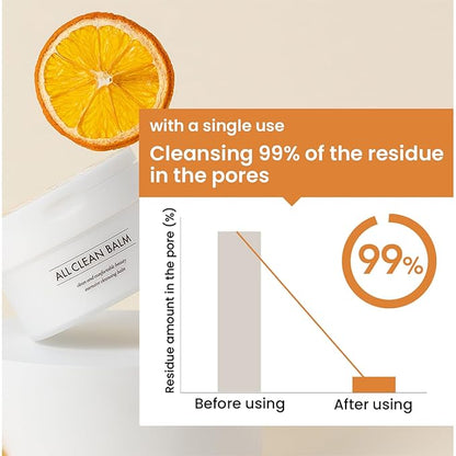 HEIMISH All Clean Balm Mandarin 4.0fl.oz/120ml - Cleansing Balm, Waterproof Makeup Remover, Face Cleanser, Oil Based Cleanser, Korean Skincare with Natural Aroma Oil, Vegan, For All Skin Types