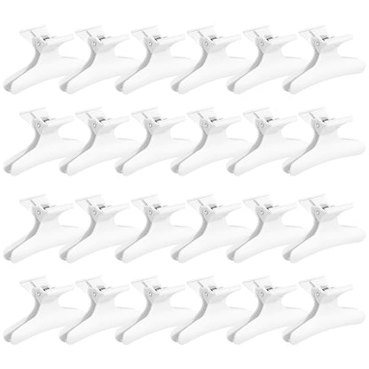 Ondder 24 Pcs White Butterfly Hair Clips for Styling and Sectioning - Pro Claws Clamps for Cutting, Coloring - Hair Accessories for Women Girls