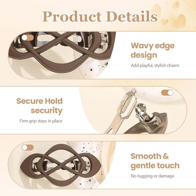 Vintage French Barrette Hair Clips, Hair Barrettes Hair Accessories for Women Girls, Elegant Retro Non Slip Clip with Classic Design Thick to Thin, Stylish Accessories Hair (Dark Brown, 4PCS)