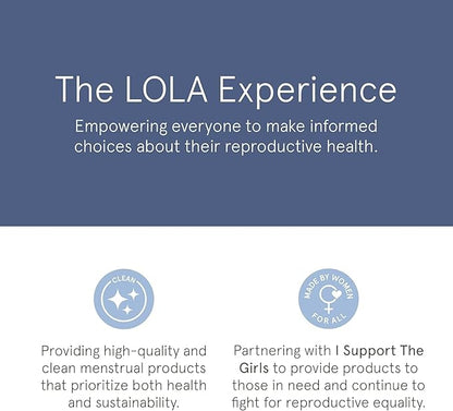 LOLA Non-Toxic Cotton Pads for Women - 36 Count, Regular, Ultra Thin with Wings - Organic Pads & Panty Liners for Women