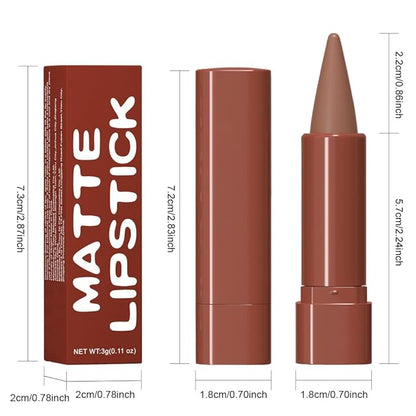 3Pcs Gradient Matte Lipstick Crayon Lip Liner pencil, Flawless Contour Gradual Ombre Effect lip Pencil, Lipstick for Women Long Lasting Waterproof Smudge Proof Lipstick Pencil 01#+05#+08#