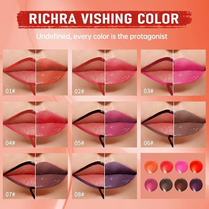 3Pcs Peel Off Lip Gloss Tattoo and Lip Oil, Lip Stain Peel Off Masque - Peel Off Lip Tint ,Long Lasting Waterproof Transfer-proof Lip Mask Lip Gloss Peel Off Lip Liner,Stay Lip Makeup 03#+04#+05#