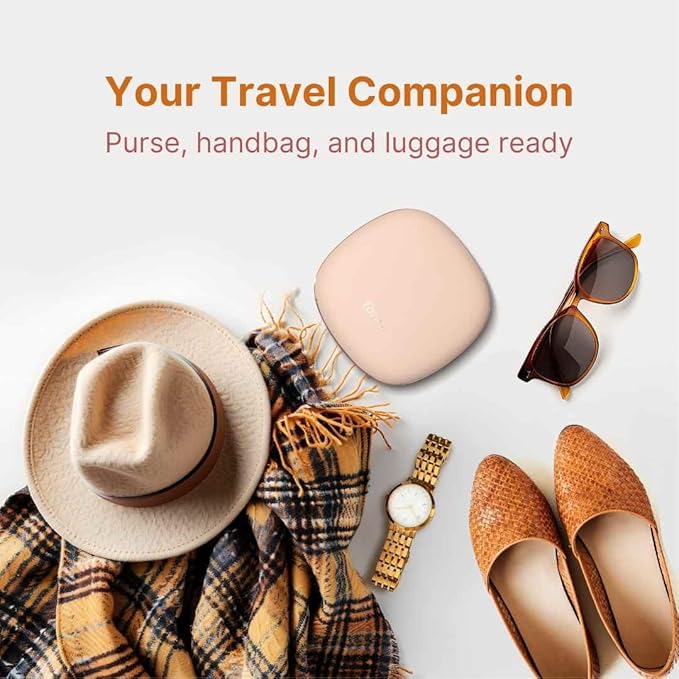 Fancii Mila 2 Compact Makeup Mirror with LED Light, Rechargeable, 10x /1x Magnifying, Tru-Glow Lighting System, Vegan Leather, Small Travel Mirror for Purses (Champagne Cream)