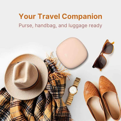 Fancii Mila 2 Compact Makeup Mirror with LED Light, Rechargeable, 10x /1x Magnifying, Tru-Glow Lighting System, Vegan Leather, Small Travel Mirror for Purses (Champagne Cream)