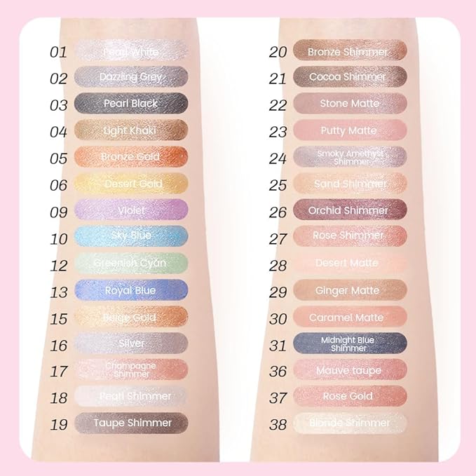 evpct 1Pcs Pearl Nude Pink Shimmer Cream Eye Shadow Brightener Stick for Eyes Waterproof Pigmented, Double Ended Cream Eyeshadow Stick Pencil Pen with Applicator, Eye Shadow Palette Highlighter Makeup