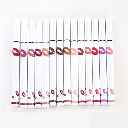 2Pcs Longwear Liquid Lip Liner Stain Marker Pen Set Long Lasting Waterproof, Mocha Nude Brown Matte Semi Permanent 24 Hour Lip Liner and Lipstick Combo, Color Stay Lipliner All Day Lip Stains peel off