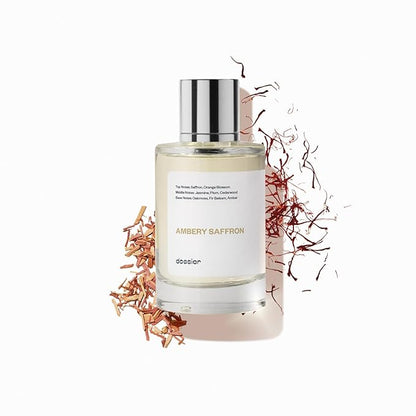 Dossier - Ambery Saffron - Eau de Parfum - Inspired by MFK's B.accarat R.ouge 5.40 - Vegan, Unisex Perfume Spray - 3.4 Fl Oz (100ml)
