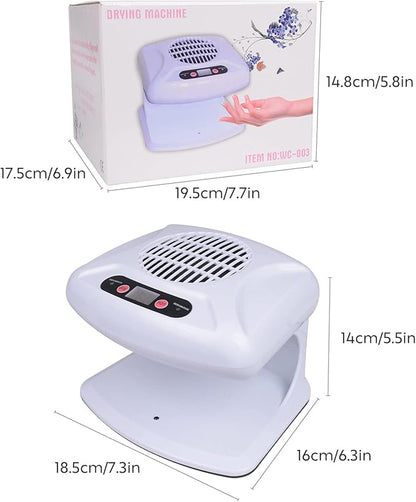 Gegong Air Nail Dryer with Automatic Sensor, 300W Timing Fan Blow for Both Hands and Feet, Warm & Cool Wind Blower Regular Polish, Home Salon Use No Harmful (Light Blue)
