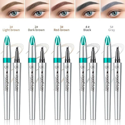 Microblading Eyebrow Pencil, Eyebrow Pen with an Upgrade Micro-Fork Tip Applicator, Waterproof Microblading Brow Pen,Last All Day, Brow Pencil for Natural Looking Brows Makeup (Dark Brown)