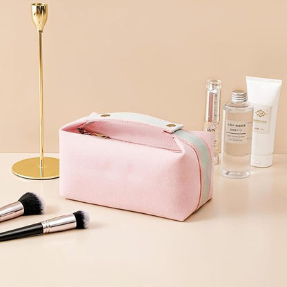 Travel Makeup Bag, Waterproof Canvas Cosmetic Bag Make Up Organizer Case for Women, Large Toiletry Bag Skincare Pouch for Toiletries Accessories Brushes