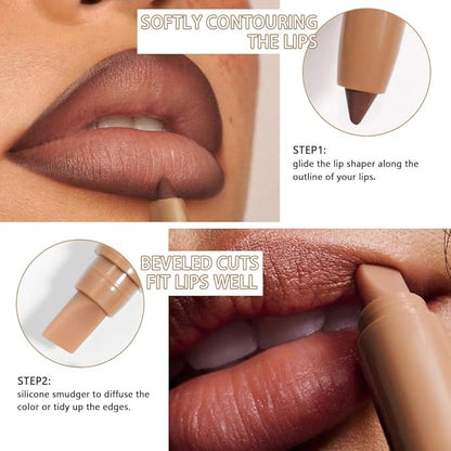 Matte Crayon Lip Liner Pencil, Nutmeg Lip Liners Lipstick For Women, Plump Creamy Formula With Silicone Smudger for Define Contours & Sculpting Lip, Cruelty-Free, 0.75g/0.026oz