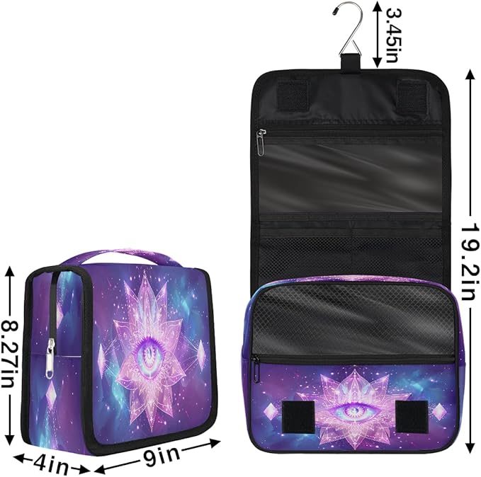 Travel Toiletry Bag for Women & Men Galaxy Evil Eye Hanging Cosmetic Organizer Portable Waterproof Makeup Case Make Up Bag with Compartments Travel Essentials for Bathroom Shower