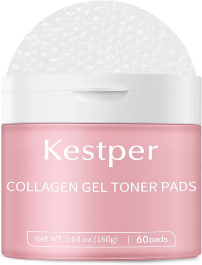 Collagen Gel Toner Pad for Face - Skin Firming,Improvin Elasticity,Pore Minimizer,Soothing Hydration, Gentle Exfoliating Face Pads,60 Pads