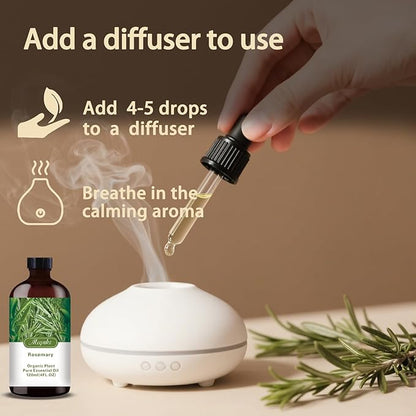Rosemary Essential Oil-Rosemary Fragrance Oil 4.33oz (130ml)-100% Pure Natural Scent for Diffusers, Candles, Soap Making & Aromatherapy-Relaxing Home & Gift Essential Oil for Bath, Massage