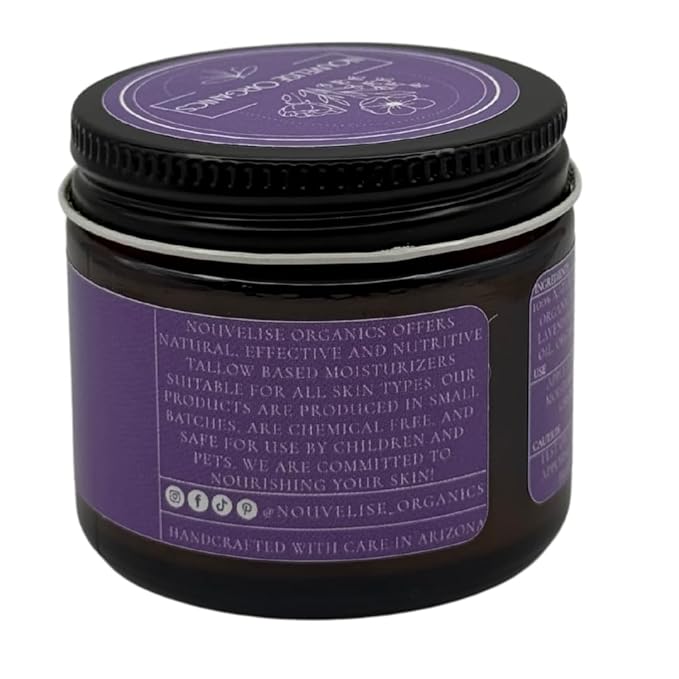 Elixir - Whipped Tallow Moisturizer - Lavender, Cistus, Cedarwood - 100% Natural Grass-Fed Tallow & Organic Jojoba. Chemical-Free. Face & Body for Dry, Sensitive & Eczema-Prone Skin. 1.7 oz