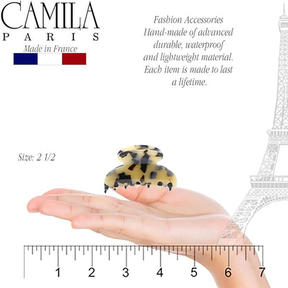 Camila Paris CP3060 French Hair Clip for Women, Handmade, Ivory Tokyo, Small, Girls Hair Claw Clips Jaw, Durable Styling Hair Accessories for Women, Strong Hold Grip, Made in France