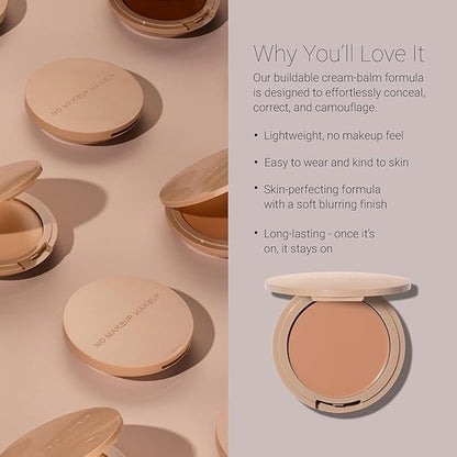 No Makeup Makeup Long-Lasting Lightweight Foundation & Brush Duo | Cruelty-Free, Fragrance-Free, Buildable, Transfer-Proof Makeup (Light)