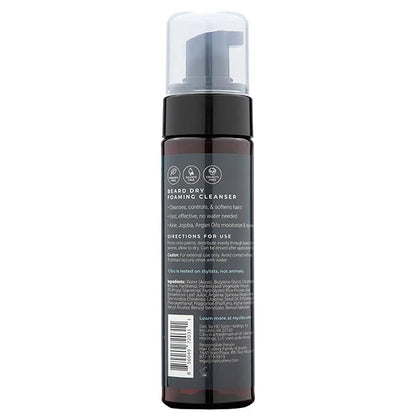 Cibu for Men Beard Dry Foaming Cleanser 6oz - Rinse-Free Beard Wash for Men to Control and Tame Unruly Beards and Coarse Hair - Softening and Nourishing Beard Cleaner with Aloe, Jojoba, and Argan Oils