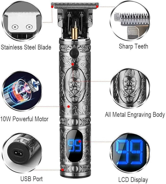 RESUXI Hair Clippers for Men Hair Trimmer for Barbers,Professional Cordless T Blade Trimmer, Beard Edger Liners,Barber Shavers,Ornate Knight Close-Cutting Hair Machine
