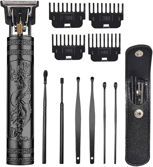 Hair Clippers for Men, Cordless Hair Clippers, Travel Small Hair Clippers 5.7" Hair Trimmer Classical Sculpting Styling Rechargeable Hair Remover with 6 Pieces Earpick (Black)