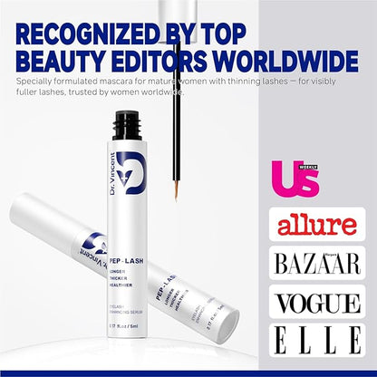 Lash Serum for Eyelash Growth, Eyelash Growth Serum Advanced Peptide Formula with 2.3× Absorption for Fuller, Thicker, Longer Lashes, Vegan & Cruelty-Free, Clinically Tested (5mL)