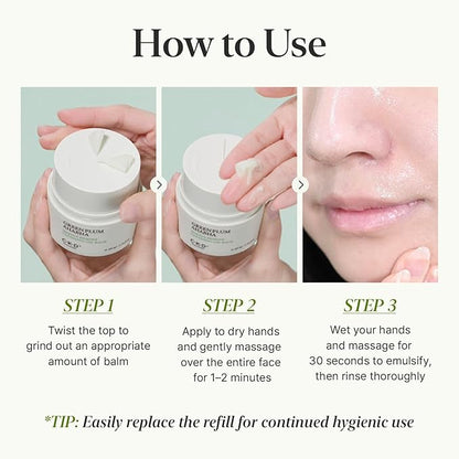 CKD Green Plum AHA·BHA Grinding Cleansing Oil Balm - Sherbet Balm Korean Cleanser for Makeup, Sebum & Blackhead Removal. Exfoliating with 4-Acid Complex for All types of Skin. 1.75 fl oz