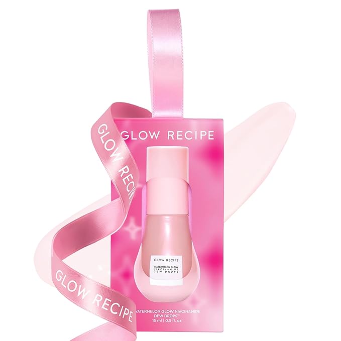 Glow Recipe Stocking Stuffer Niacinamide Serum Dew Drops Ornament - Hydrating Face Serum & Illuminating Makeup Primer for Dewy, Glass Skin + Hyaluronic Acid for Plumping & Highlighting (15 ml)