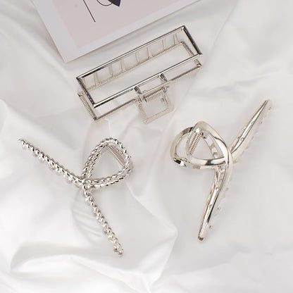Mehayi 3 PCS Metal Large Hair Claw Clips for Thick Heavy Hair, Big Non-Slip Hair Catch Barrette Jaw Clamp, Strong Hold Claw Barrettes for Long Hair, Fashion Hair Styling Accessories for Women Girls