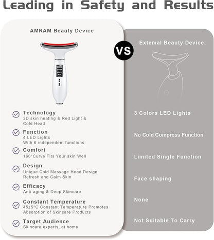 Red Light Therapy for face,Facial Massager,Skin Care Tool,for Anti-Aging, at Home,Lifting and Tightening Sagging Skin (Pearl White)