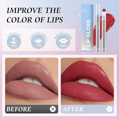 Cushion Lip Gloss Matte Lip Tint – Long-Lasting Lightweight Color, Soft Plush Applicator for Gradient Blurred Lips, Non-Sticky Velvet Finish Hydrating Lip Stain 02#–Dusty Mauve