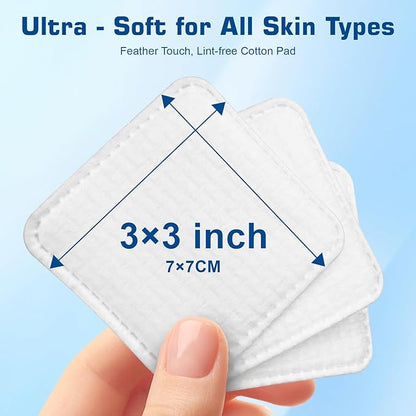 Organic Cotton Face Pads – 120 Count, Lint-Free Makeup Remover Pads – Textured & Ultra-Soft Sides for Gentle Cleansing – Thick Cotton Rounds for Sensitive Skin