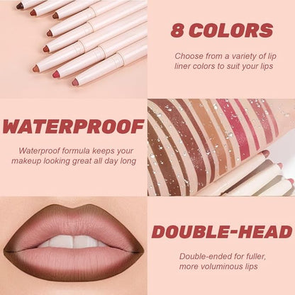 SUAKE Plump Matt Lipstick Lipliner Pencil Pack,Waterproof Crayon with Silicone Smudger for Define Contours & Sculpting Lip, Longwear Moisture Smooth Creamy Formula for Lip Makeup (05# Twist)