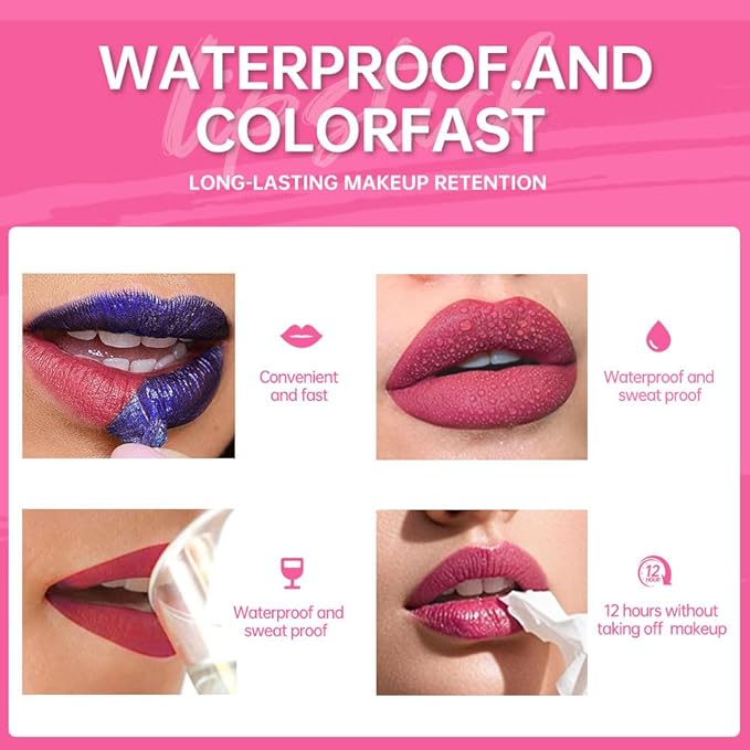 Peel off Lip Stain Masque - Lip Liner Peel Off Lip Stain Tattoo, All Day Peel-Off Lip Tint,Long Lasting Waterproof Transfer-proof Lip Mask Peel Off Lip Gloss,Stay Lip Makeup C02#