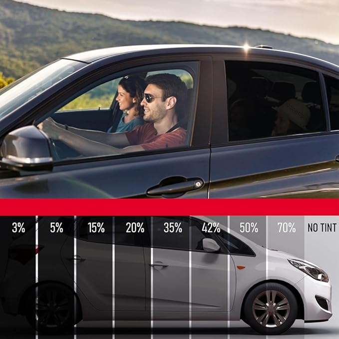 United Window Tint 24Inch x 100Ft 2Ply Carbon Film with 35% VLT - Privacy Window Tint for Cars, Home -Blocks UV/IR Rays, Reduce Heat & Glare - Adhesive Film with Lifetime Color Stability
