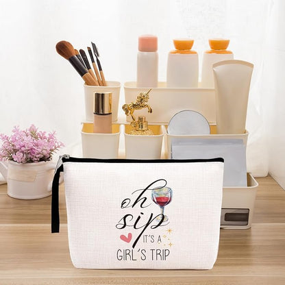 Hanamiya Na 3Pcs Girls Trip Gifts Favors Weekend Bag Funny Makeup Bag Girls Weekend Gifts Friendship Weekender Bags for Women Girl Bridesmaid Cosmetic Bags Zipper Pouch Wedding Bachelorette Party