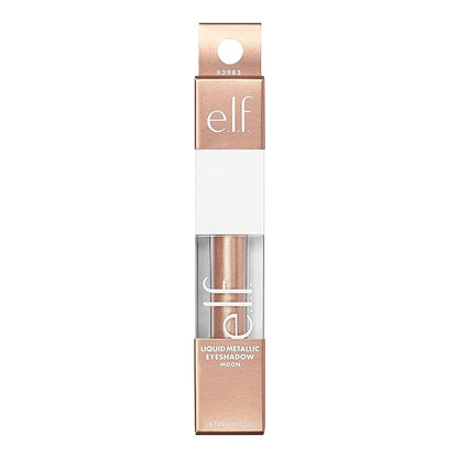 e.l.f. Liquid Metallic Eyeshadow, Gel Formula, Multi-Dimensional Finish For Bold Eye Looks, One-Swipe Coverage, Vegan & Cruelty-Free, Moon, 0.1 Fl Oz