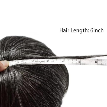 FACE MIRACLE Toupee for Men Lace Center Mens Toupee Hairpiece for Man Human Hair Replacement System Lace Center with Poly around Hair Units Mens Wig Hair Prosthesis 6"X8" #1B40