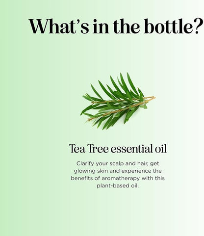 Pure Tea Tree Oil for Hair Skin and Nails - 100% Pure Undiluted Tea Tree Essential Oil with Dropper for Topical Uses Aromatherapy Diffusing and Home and Beauty DIYs - Vegan and Cruelty Free (1 Fl Oz)