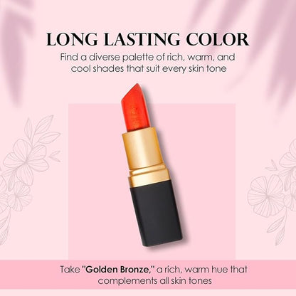 Vera Moore Cosmetics Soft Creme Lipstick - with Maximum Hydration & Moisture, Long Lasting Light Weight Opaque Color & Staying Power - Won't Feather or Fade - Fragrance & Paraben Free (Diva Orange)
