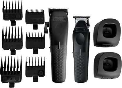 TPOB Play Barber Hair Clipper and Trimmer for Men 7500 RPM with Rubber Grips (Blackout 2 Set)
