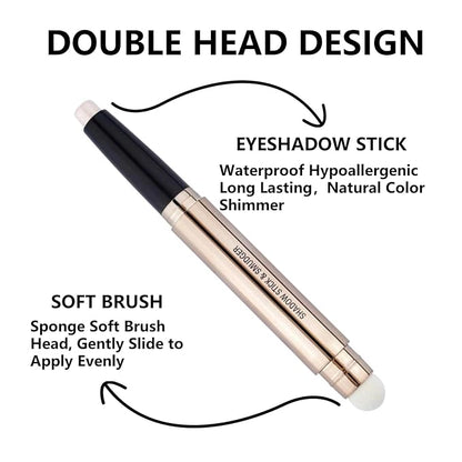 Orange Brown Eyeshadow Stick Makeup, Long-Lasting Waterproof Eye Shadow Pencil, Hypoallergenic Smudge-Proof Glitter Primer Palette Shimmer Eyeliner, Easy to Blend Eye Make Up