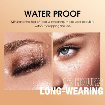 Blue Eyeshadow Stick Makeup, Long-Lasting Waterproof Eye Shadow Pencil, Hypoallergenic Smudge-Proof Glitter Primer Palette Shimmer Eyeliner, Easy to Blend Eye Make Up